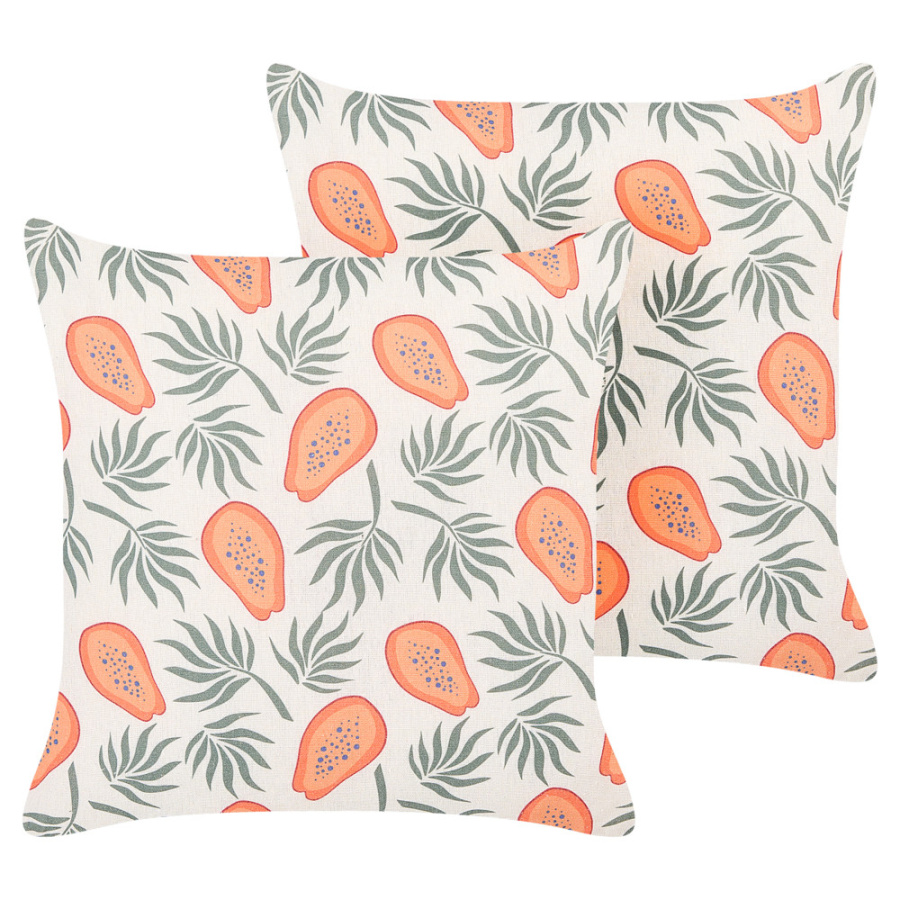 Zestaw 2 poduszek wzór roślinny avens 45 x 45 cm kolorowy