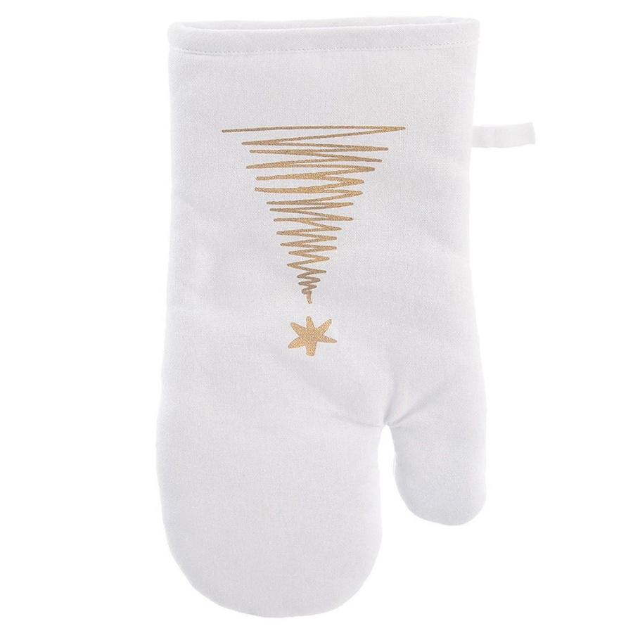 Rękawica kuchenna bawełniana z magnesem choinka 32,5 cm