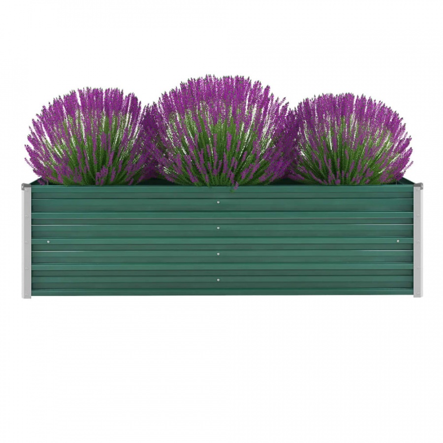 Donica ogrodowa z galwanizowanej stali, 160x40x45 cm, zielona