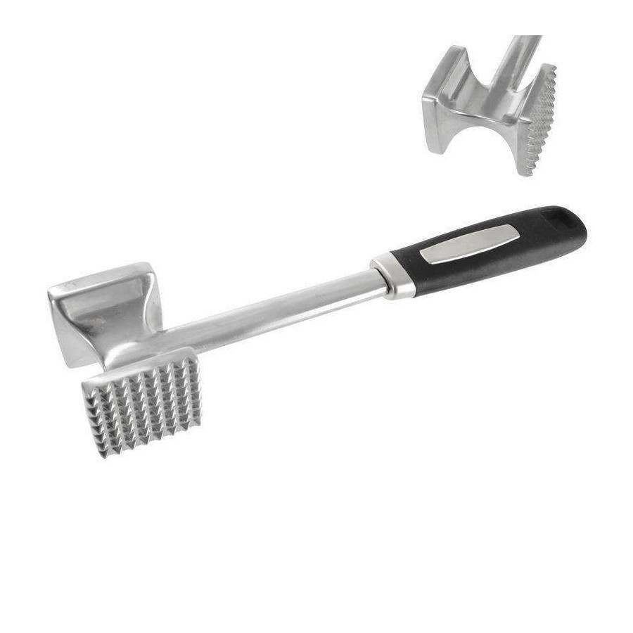 Tłuczek do mięsa, dwustronny, stalowy, antypoślizgowy