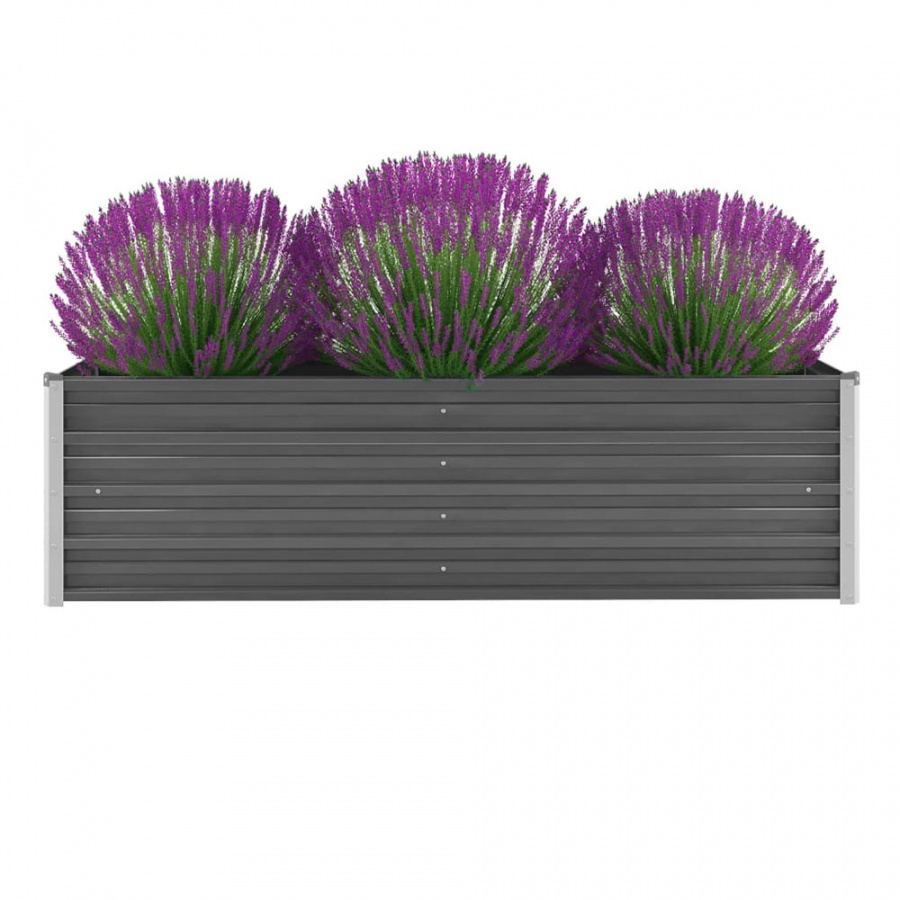 Donica ogrodowa z galwanizowanej stali, 160x40x45 cm, szara