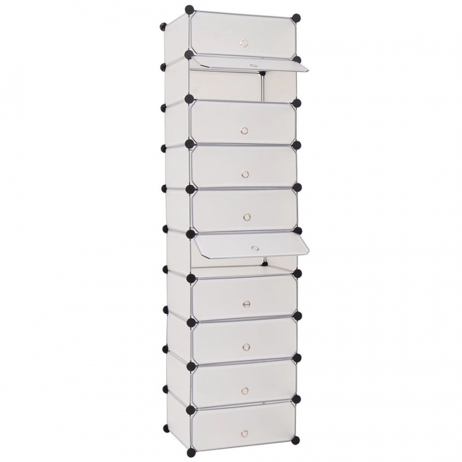 Szafka na buty, 10 przegród, biała