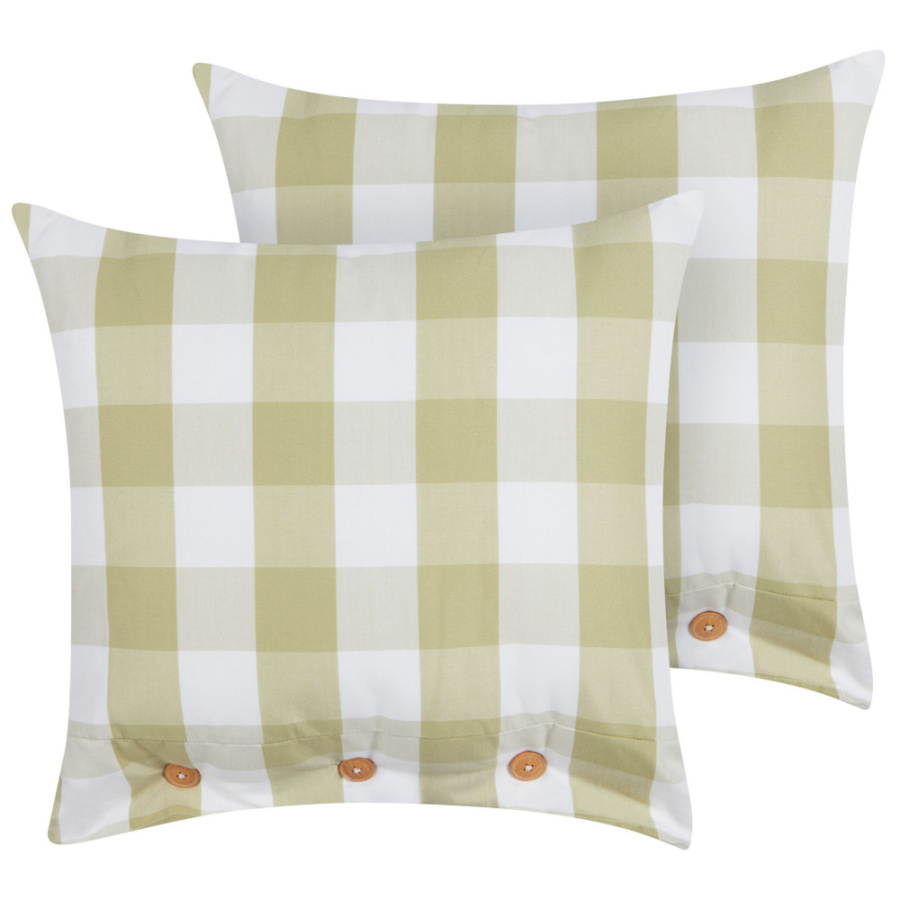 Zestaw 2 poduszek w kratkę tamnine 45 x 45 cm jasnozielony