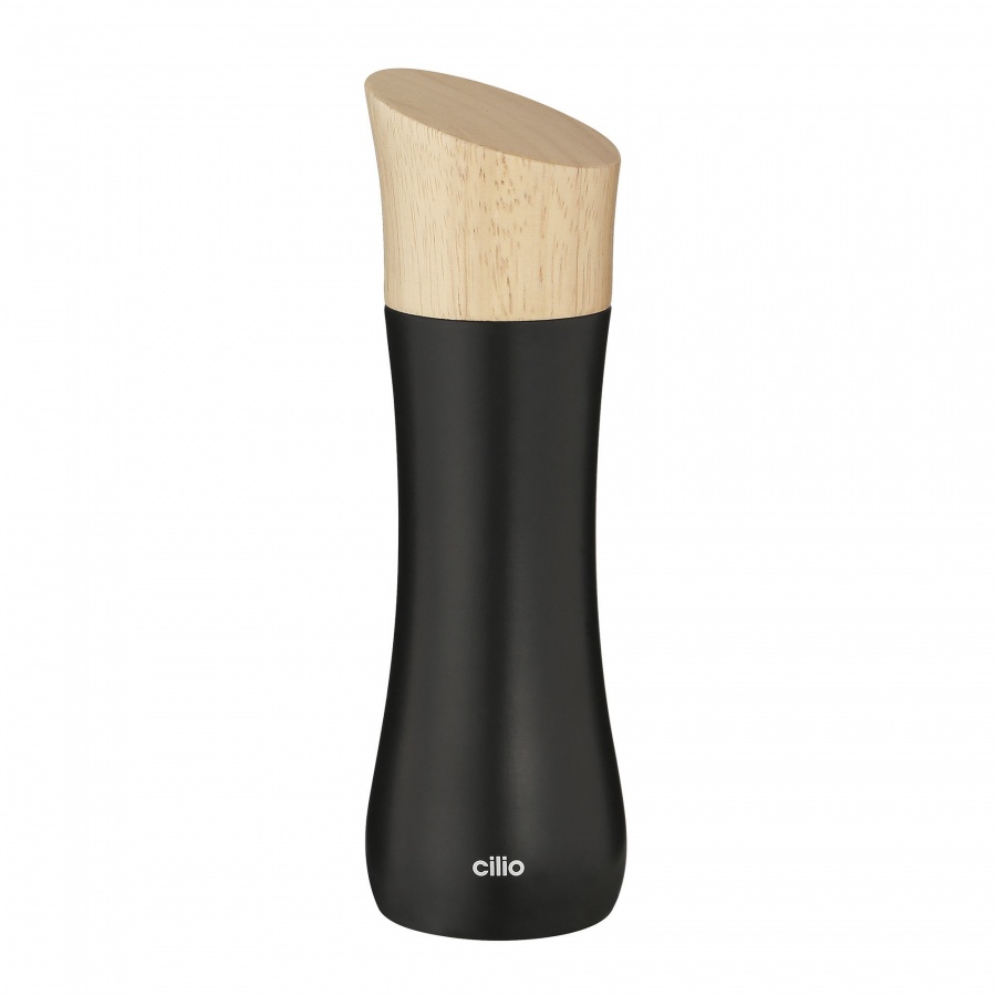 Młynek do soli lub pieprzu, drewno kauczukowca, śred. 5 x 17 cm, czarny