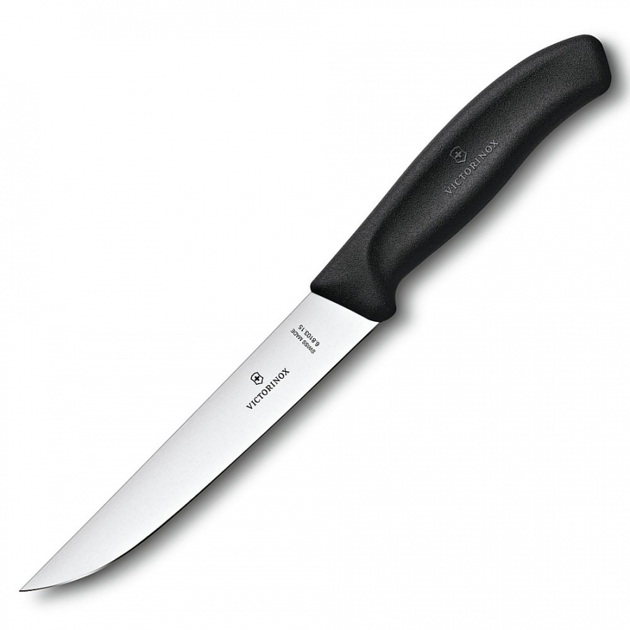 Victorinox - swiss classic - nóż do porcjowania - gładkie ostrze - 15 cm - czarny