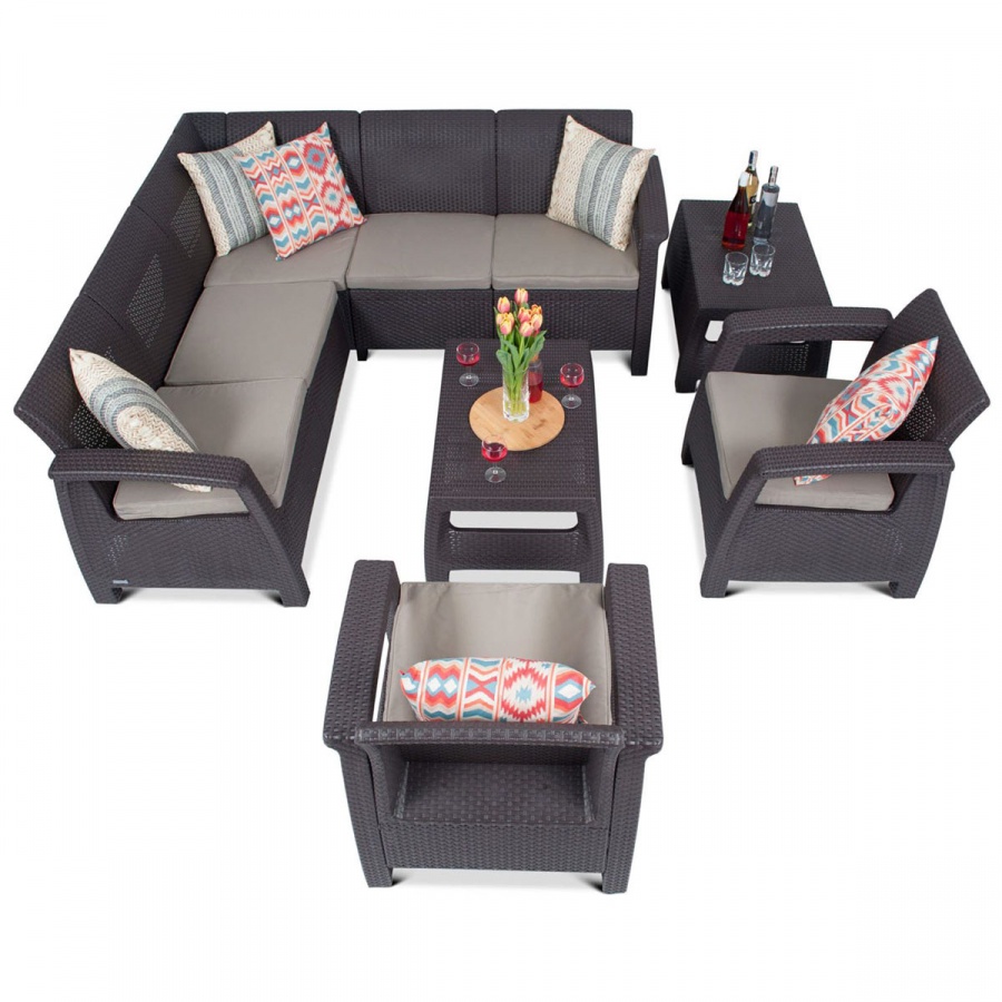 Zestaw z narożnikiem Corfu Relax Weekend : Kolor - brąz/taupe