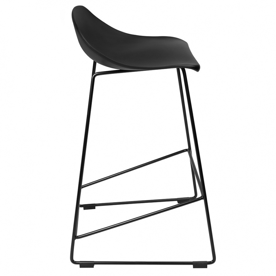 Krzesło barowe rolf czarne 66 cm - polipropylen, metal