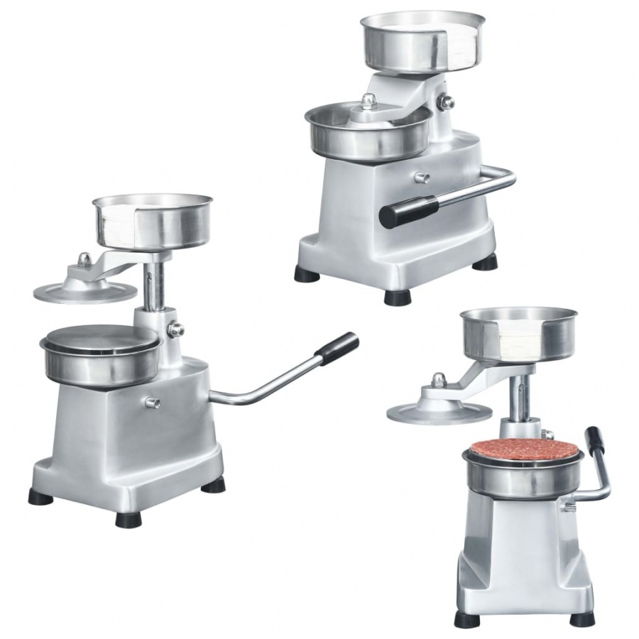 Prasa do hamburgerów z woskowanym papierem, aluminium, 13 cm