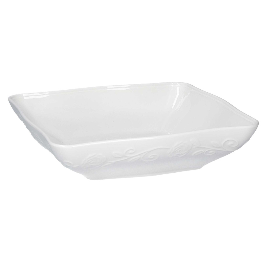 Zestaw 6 misek kwadratowych płytkich florentina - biały, 22 cm