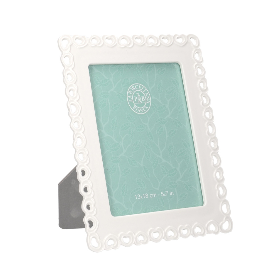 Zdobiona ramka na zdjęcia valentino - biały, 13 x 18 cm