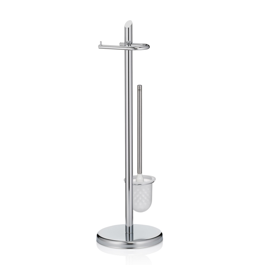 Zestaw toaletowy, chromowany metal, śred. 22 x 73 cm