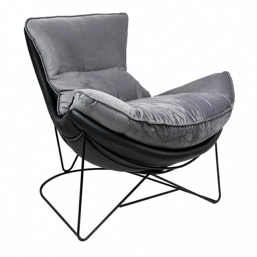 Fotel otilia stand velvet ciemny szary welur