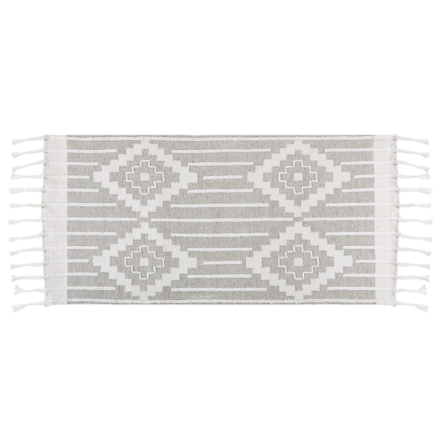 Dywan zewnętrzny 80 x 150 cm szaro-biały tabiat