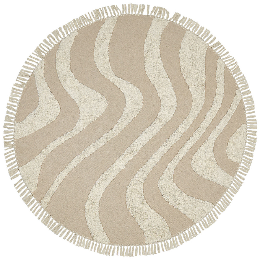 Dywan okrągły bawełniany ø 140 cm beżowy artmak