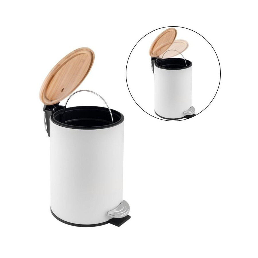 Kosz na śmieci do łazienki 3l biały bambus segregacja soft close- yoka