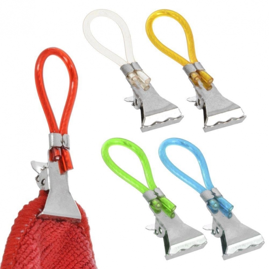 Klipsy na ręczniki, ścierki, haczyki, wieszak, 5 szt.