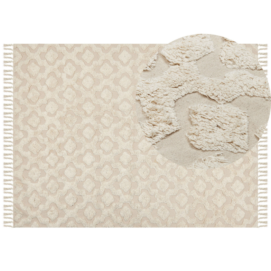 Dywan bawełniany 160 x 230 cm beżowy aksaray