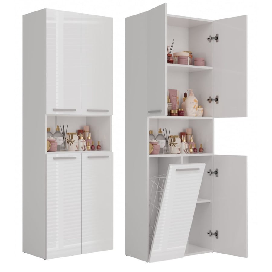 Słupek łazienkowy Nel 1K/DK BIAŁY POŁYSK