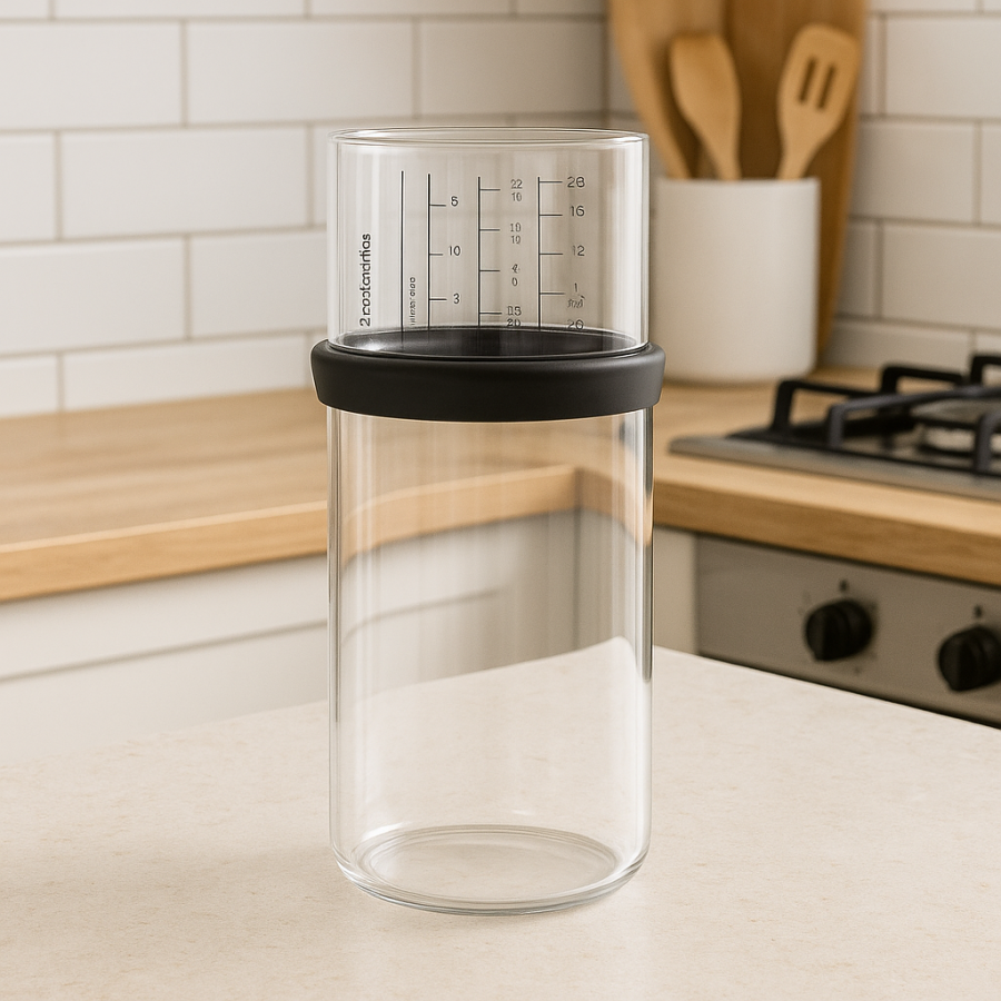 Pojemnik kuchenny z miarką 1l Brabantia ciemnoszary