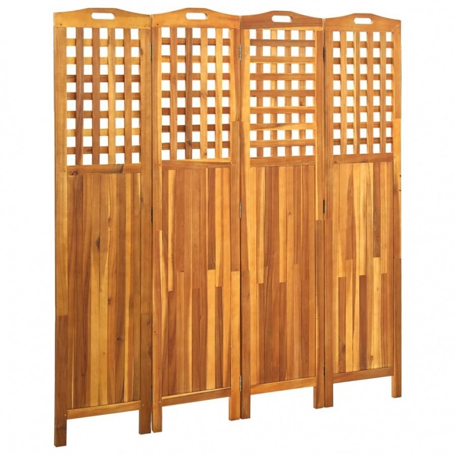 Parawan 4-panelowy, 161x2x170 cm, lite drewno akacjowe