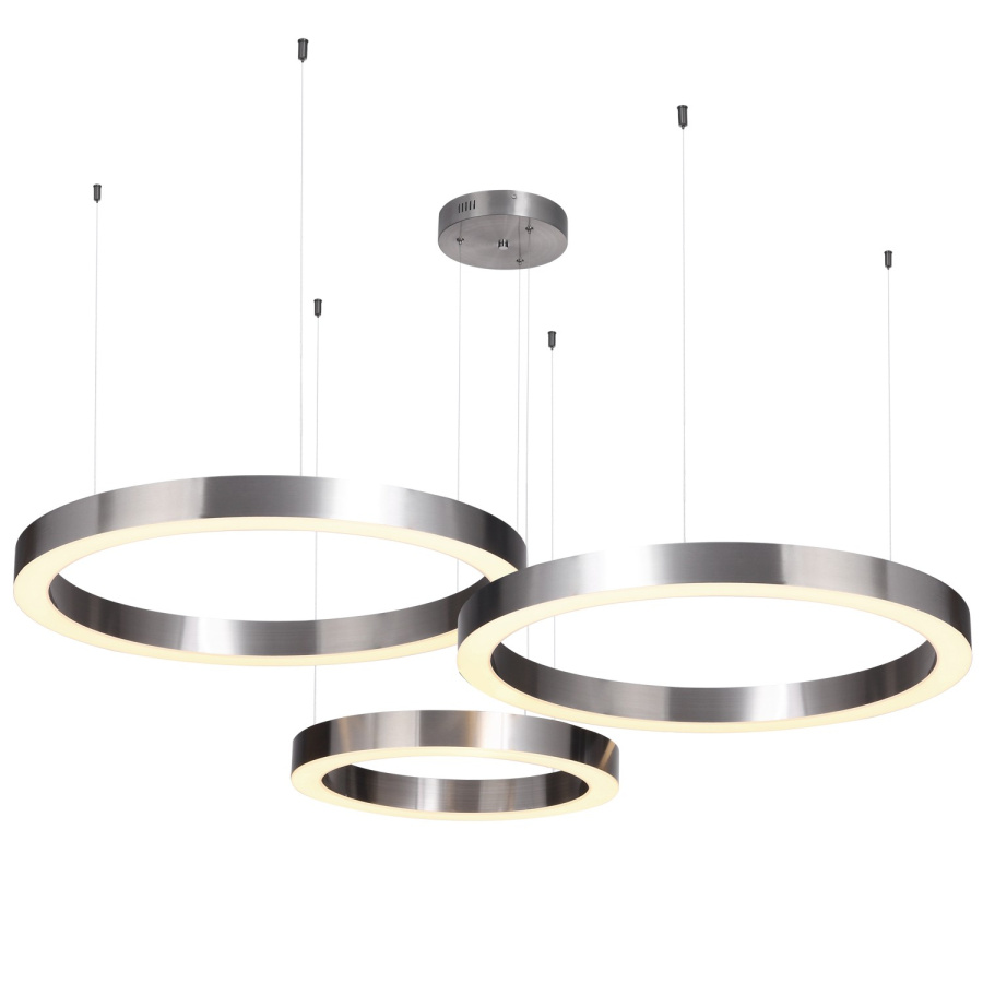 Lampa wisząca circle 60+60+80 led nickel na 1 podsufitce