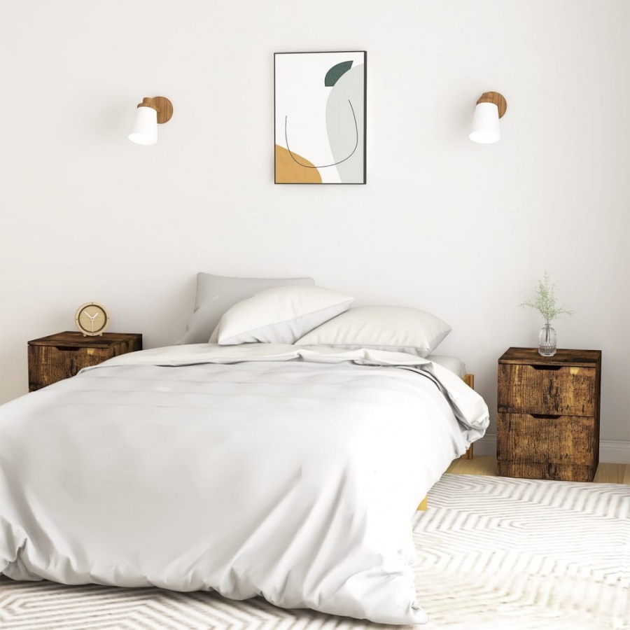 Szafki nocne, 2 szt., przydymiony dąb, 40x40x50 cm, płyta wiórowa