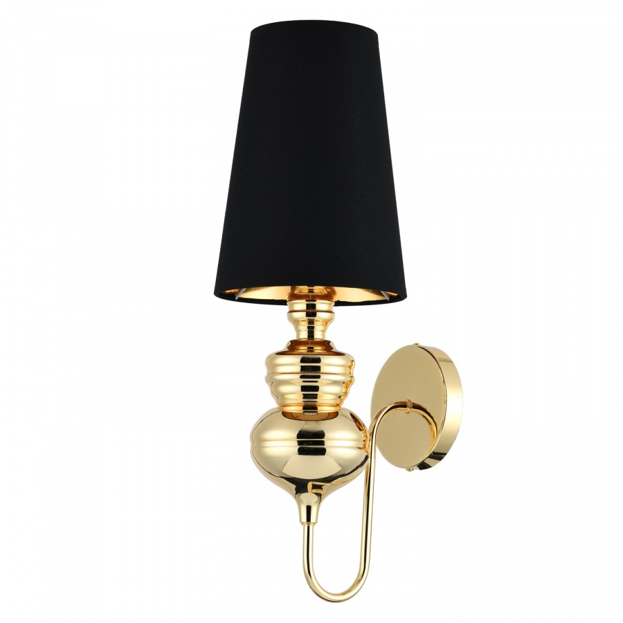 Lampa ścienna queen złoto czarna 18 cm