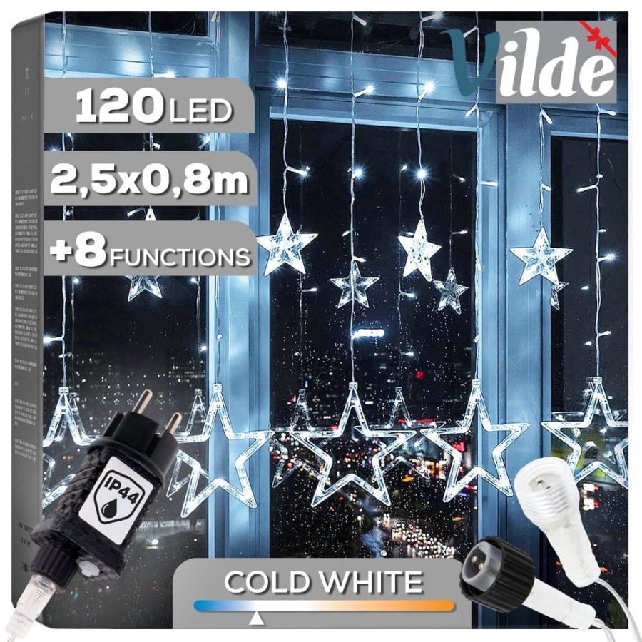 Kurtyna świetlna zewnętrzna 120 led 2,5 m