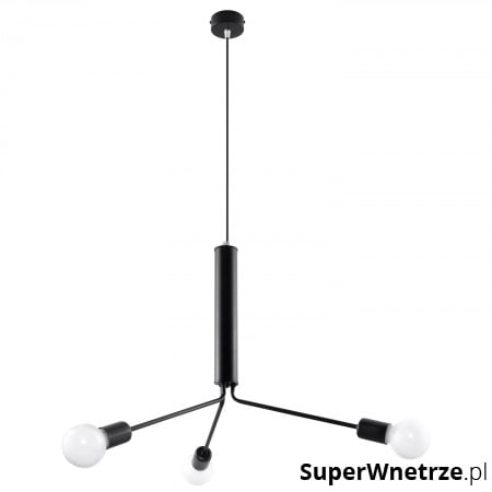 Lampa wisząca 100x74x74cm Sollux Lighting Duomo 3D biało-czarna