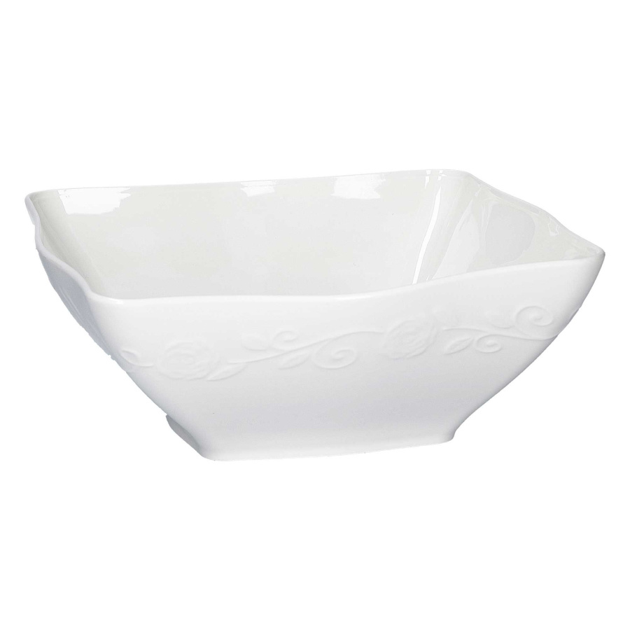 Zestaw 2 misek kwadratowych głębokich florentina - biały, 22 cm