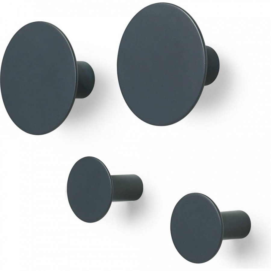 Zestaw 4 wieszaków łazienkowych ściennych GunMetal Blomus