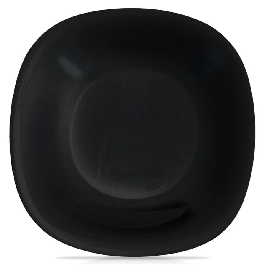 Talerz obiadowy głęboki szklany czarny luna 21,5 cm, 650 ml