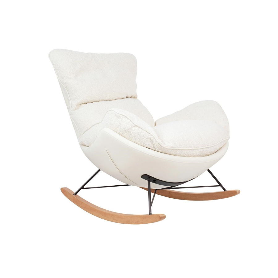 Fotel bujany otilia teddy biały