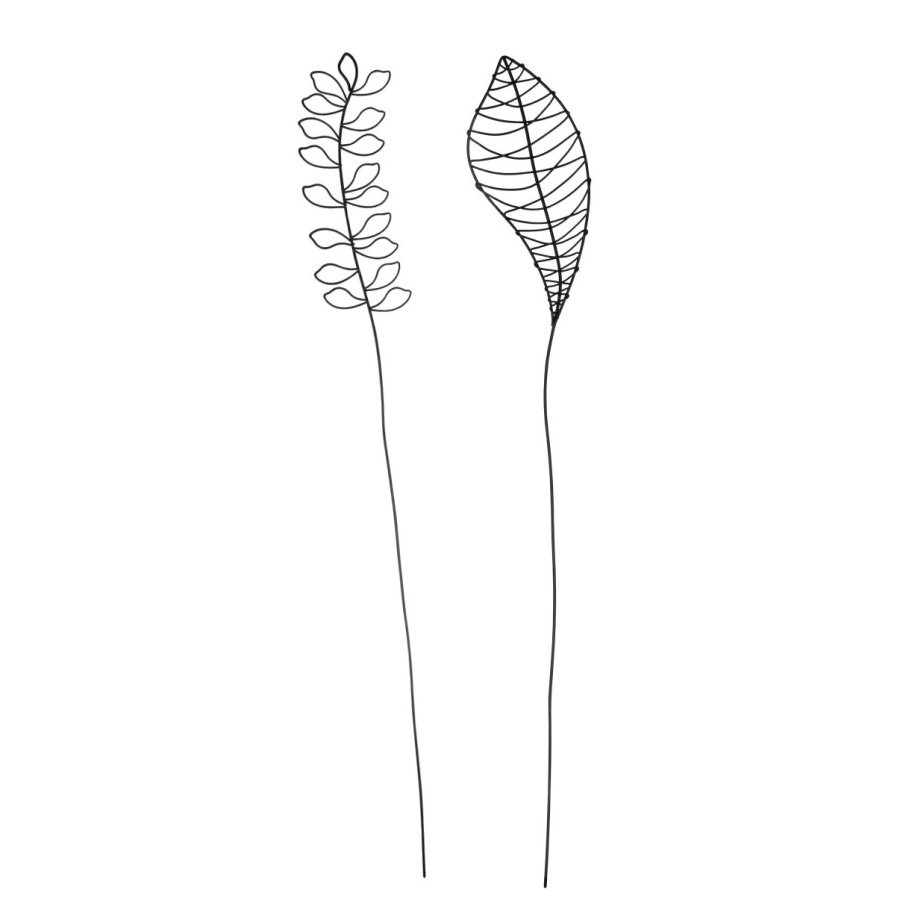 Druciane ozdoby liście, 2 szt.