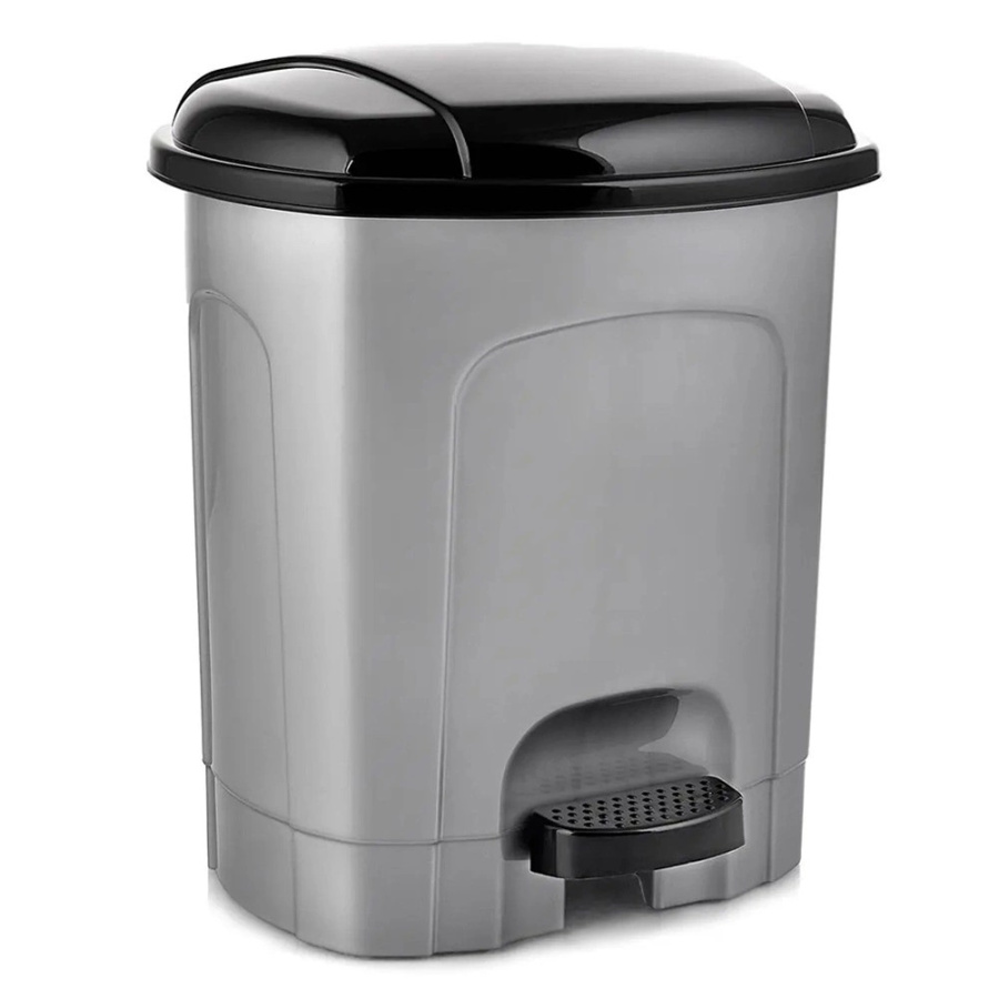 Kosz na śmieci z pedałem plastikowy szary 21 l