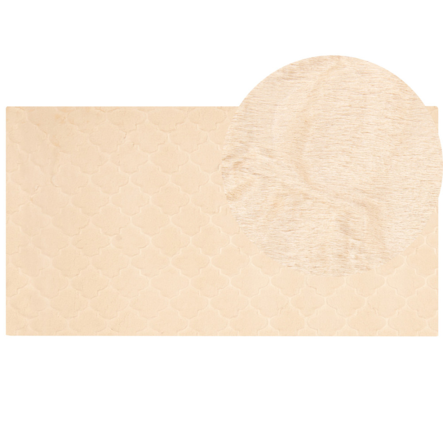 Dywan sztuczne futro królika 80 x 150 cm beżowy gharo