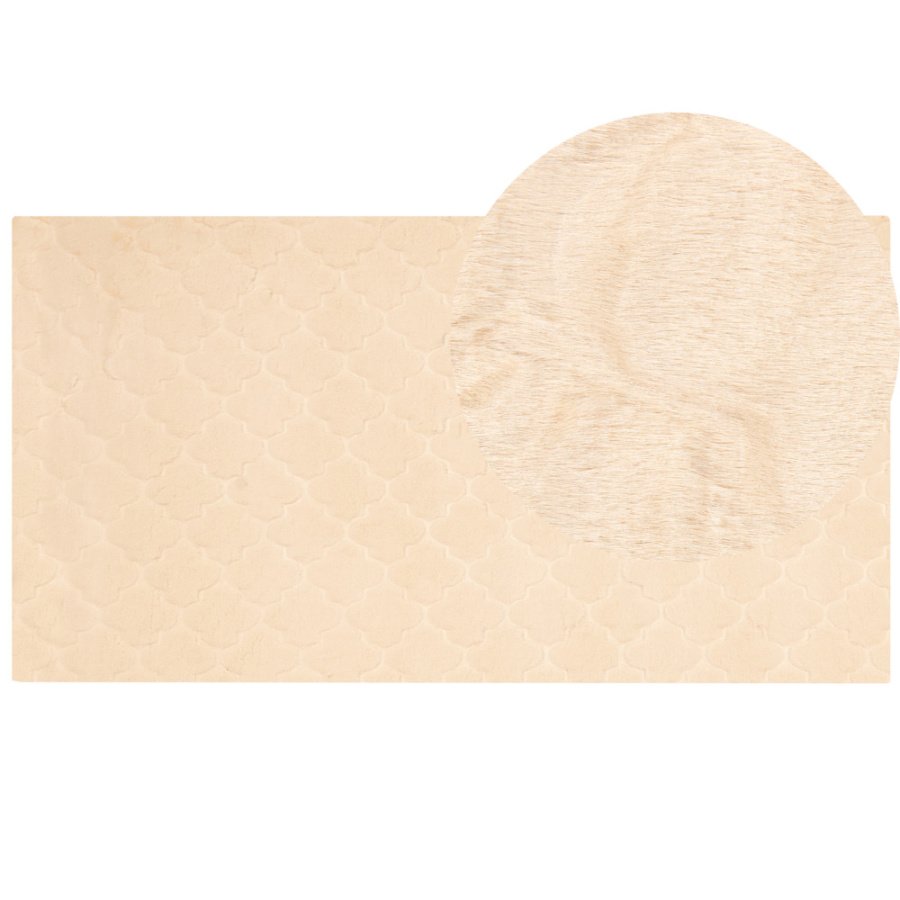 Dywan sztuczne futro królika 80 x 150 cm beżowy gharo