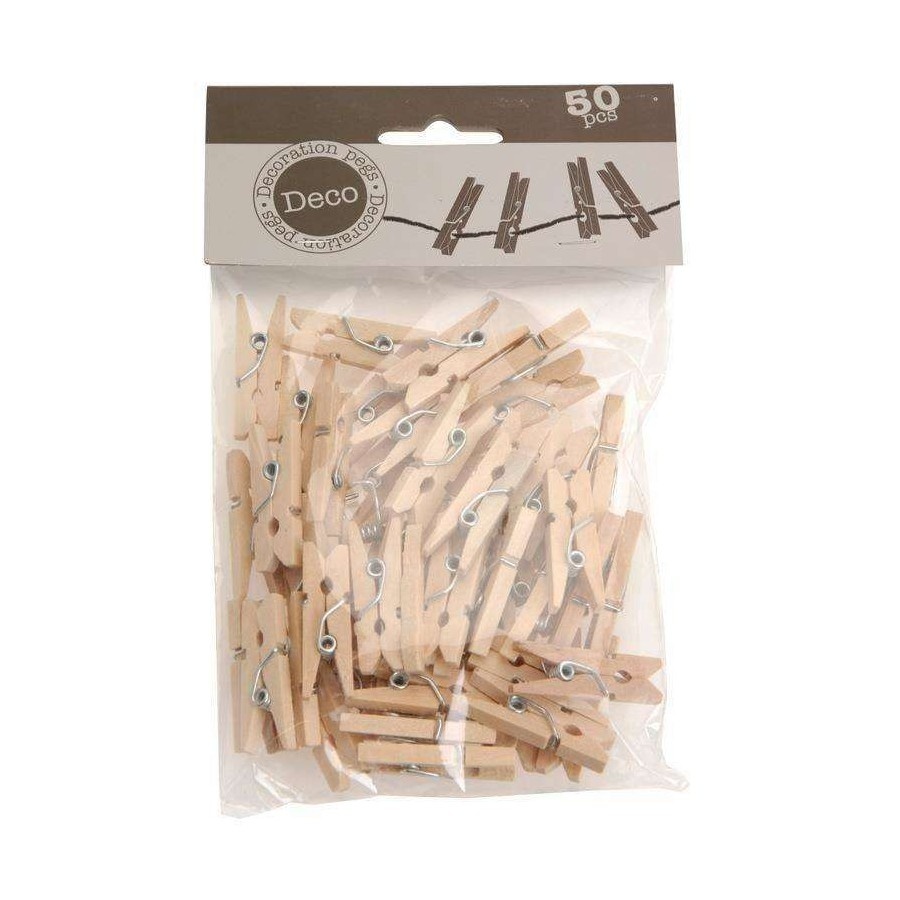 Klamerki drewniane, dekoracyjne, mini, małe, zestaw, komplet, 50 sztuk, 2,5 cm