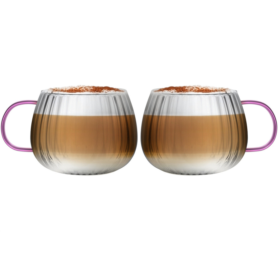 Komplet 2 szklanek z różowym uchem 350 ml tulip 1210