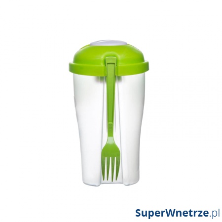 Słoik na sałatę z widelcem i pojemnikiem na sos Sagaform Fresh zielony