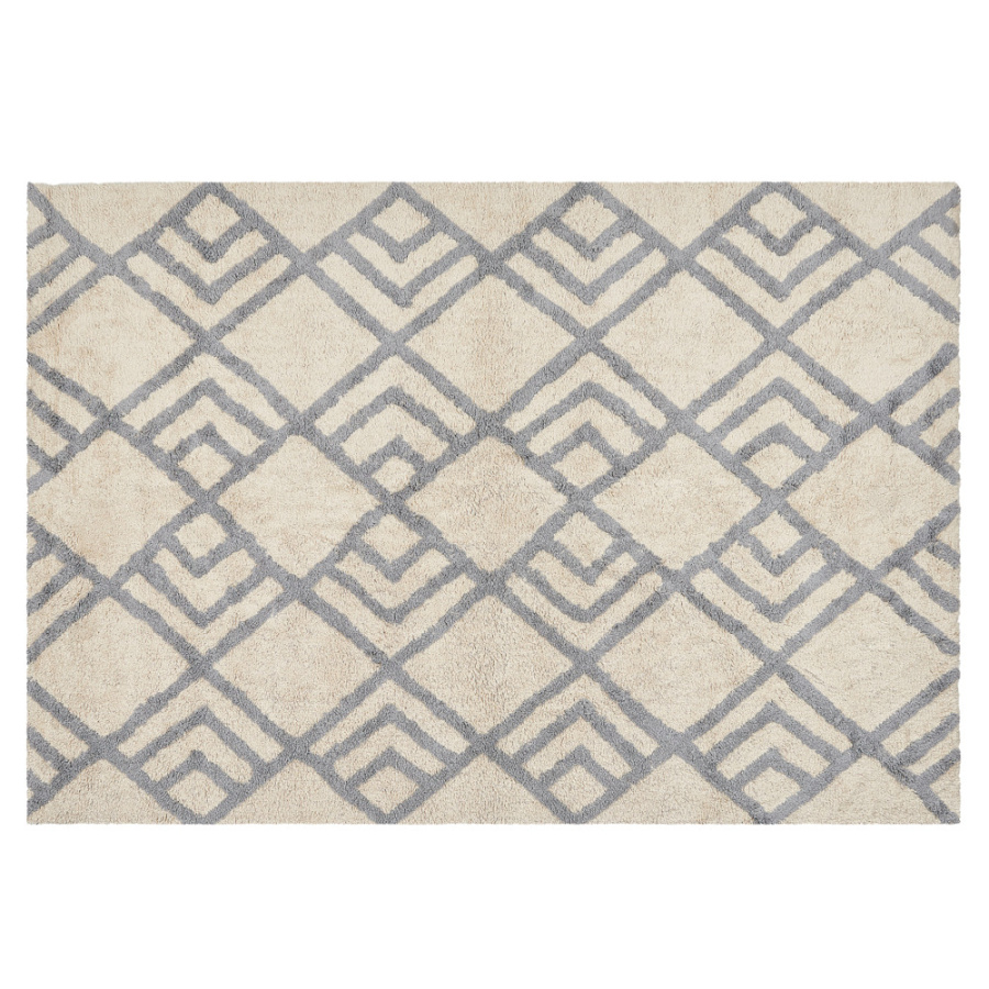 Dywan bawełniany 140 x 200 cm beżowo-szary nevsehir