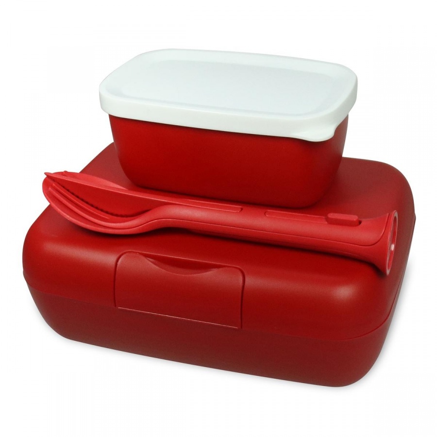 Lunchbox z pojemnikiem i sztuć candy ready dsred 3272683