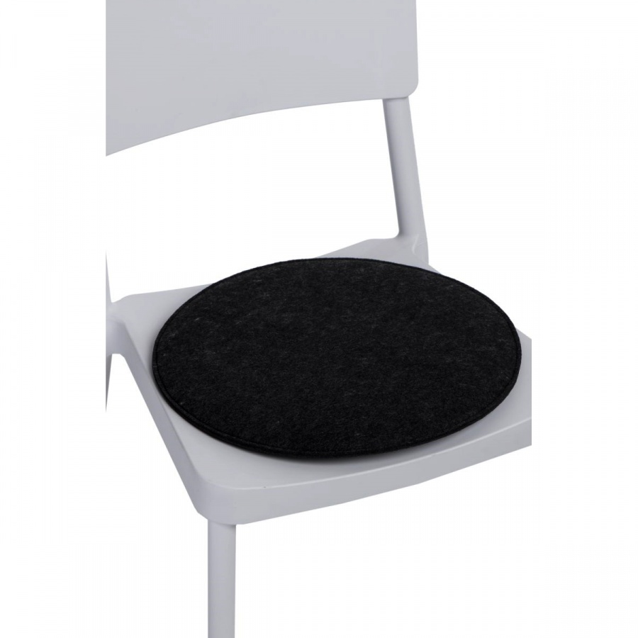 Poduszka na krzesło okrągła szara ciemna