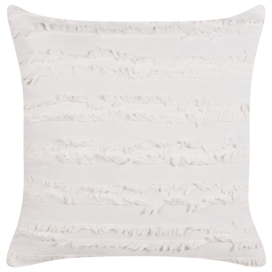 Poduszka dekoracyjna jednolity makneh bawełna 45 x 45 cm biały