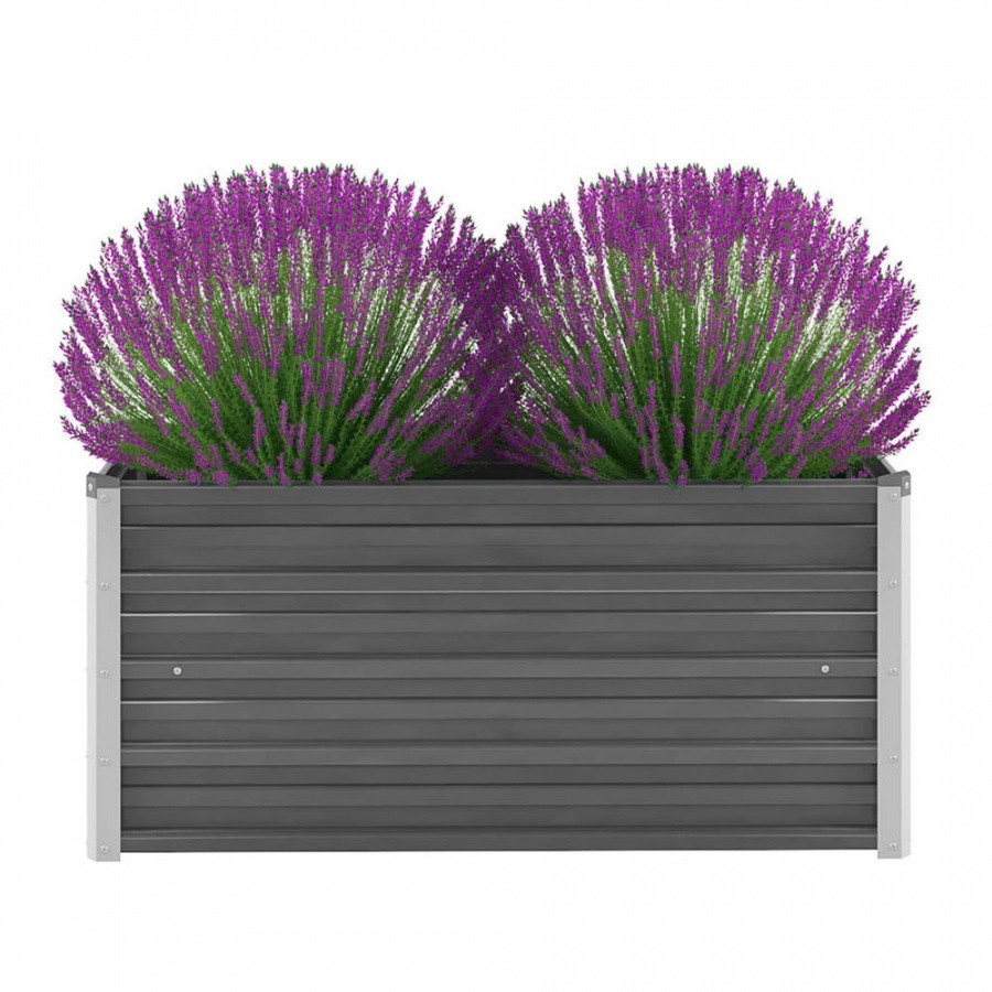 Donica ogrodowa z galwanizowanej stali, 100x40x45 cm, szara