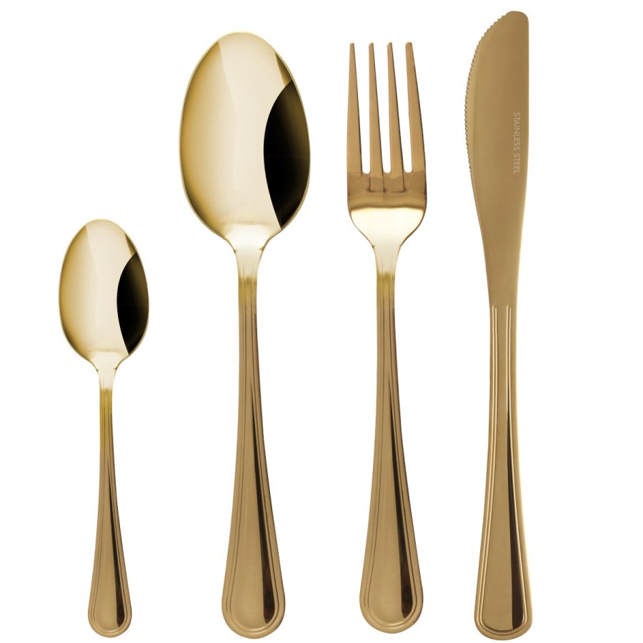 Komplet 24 szt. sztućców dla 6 osób luce złoty 0541