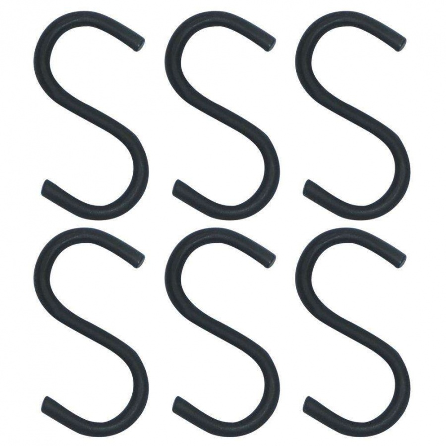 Haczyki wieszak, czarny, na reling, przybory, 7,5 cm, 6 sztuk