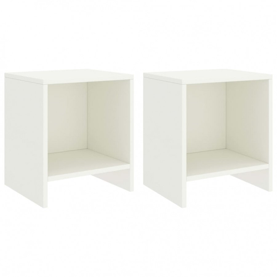 Szafki nocne, 2 szt., białe, 35x30x40 cm, drewno sosnowe