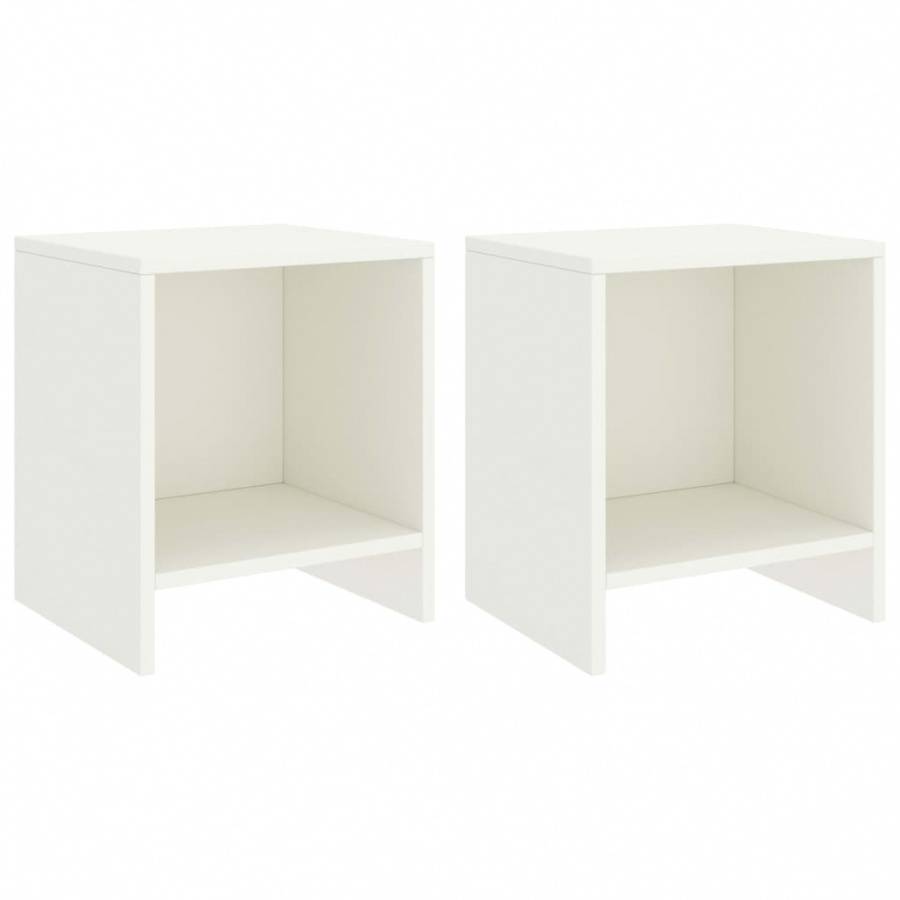 Szafki nocne, 2 szt., białe, 35x30x40 cm, drewno sosnowe