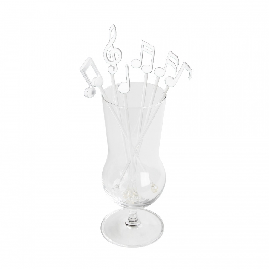 Mieszadełka do napojów Melody 6 szt. białe 10267-WH